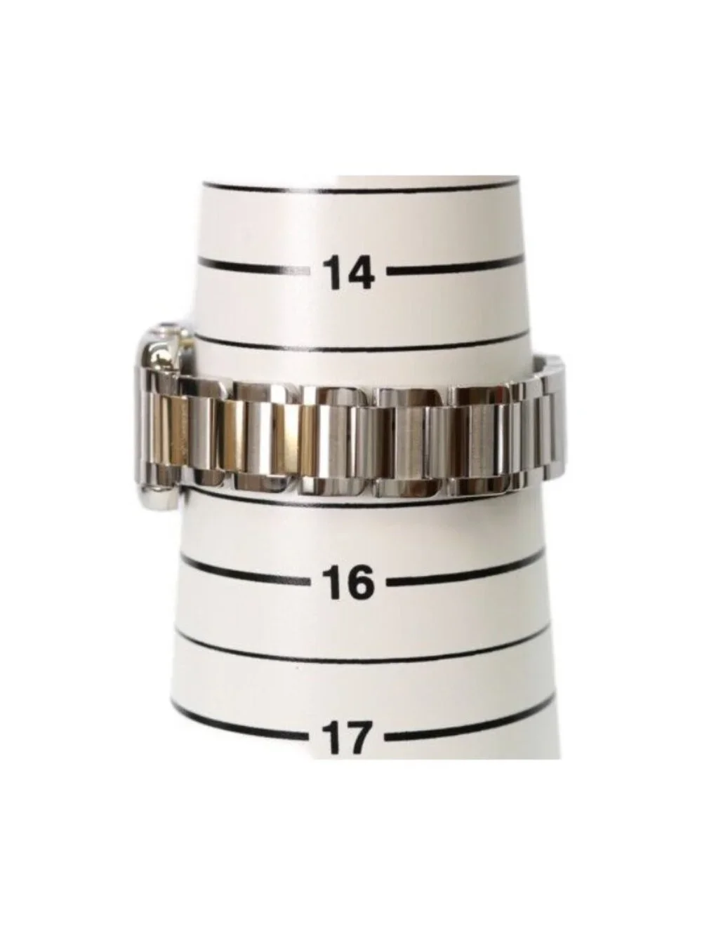 Cartier YG SS Tank en Gray SM Silver Guilloche Dial Quartz